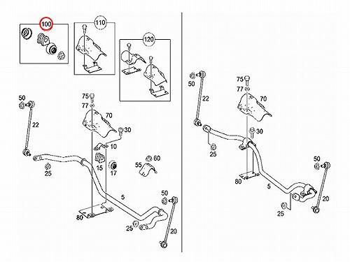 純正 スタビライザーブッシュ フロント メルセデスベンツ [0003200411]