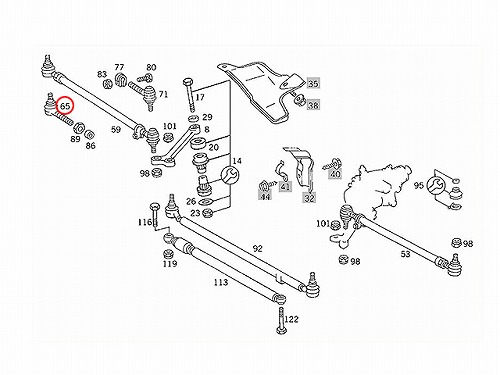 タイロッドエンド 右ねじ メルセデスベンツ [0003385110]