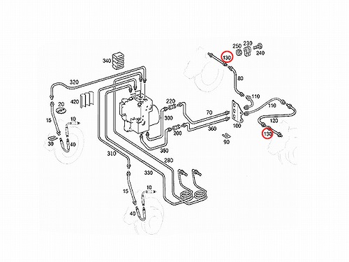 ブレーキホース リア 左右共通 メルセデスベンツ [0004289335]