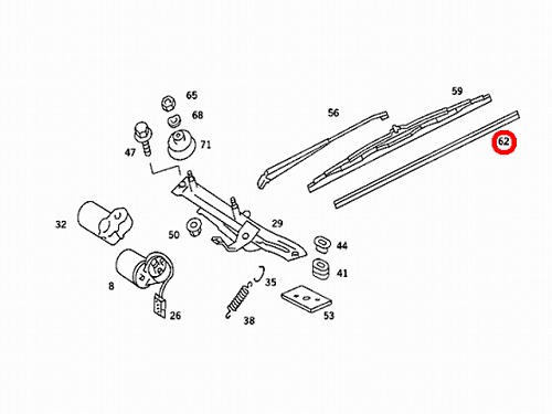 ワイパーゴム(替えゴム) 左右セット フロント用 メルセデスベンツ [0008242527]