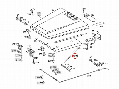 ボンネットダンパー(エンジンフードダンパー) メルセデスベンツ [0009808164]