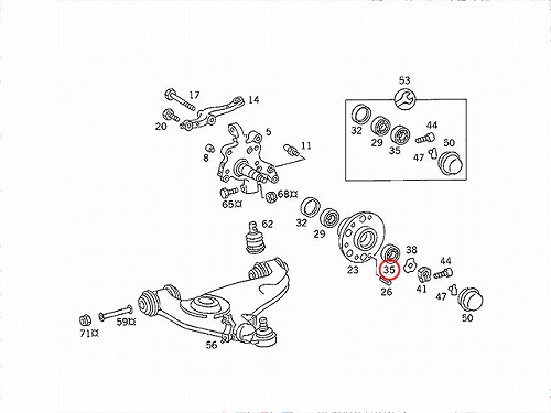 ホイール ハブベアリング フロント 左右共通 メルセデスベンツ [0009815905]