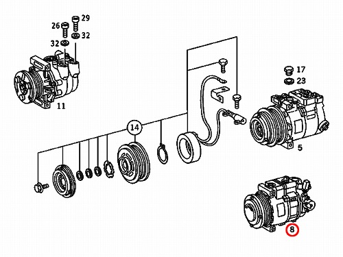 エアコンコンプレッサー メルセデスベンツ [0012302811]