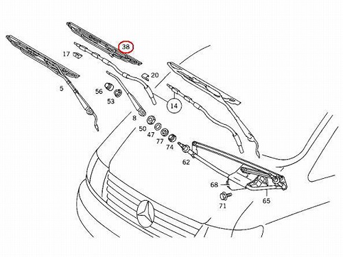 純正 ワイパーブレード 左右セット フロント用 メルセデスベンツ [0018204545a]