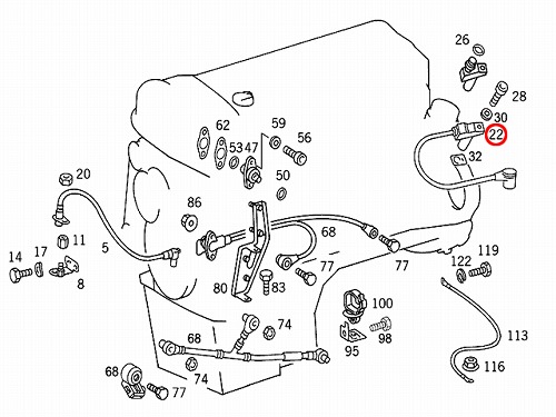 クランク角センサー(クランクポジションセンサー) メルセデスベンツ [0021539028]