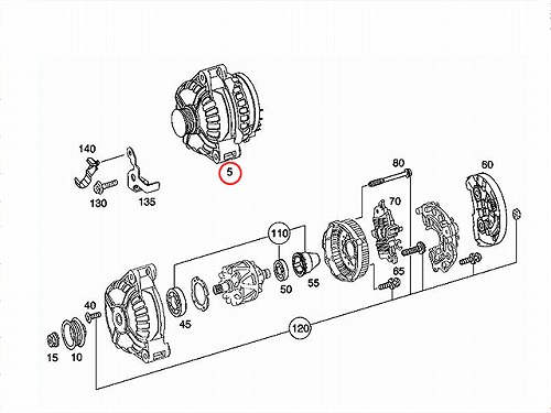 オルタネーター(ダイナモ) メルセデスベンツ [0131548602]
