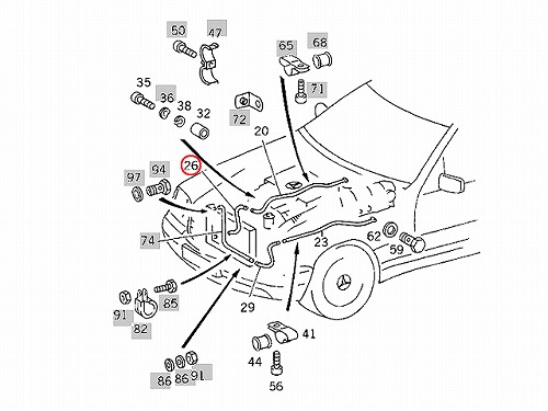 純正 ATオイルクーラーホース メルセデスベンツ [0199978082]