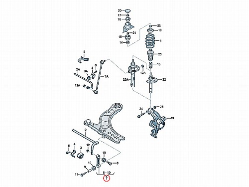 スタビリンクロッド フロント 左右共通 VW(フォルクスワーゲン) [1J0411315K]