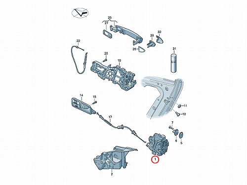 純正 ドアロック アクチュエーター リヤ 右側 VW(フォルクスワーゲン) [3C4839016A]