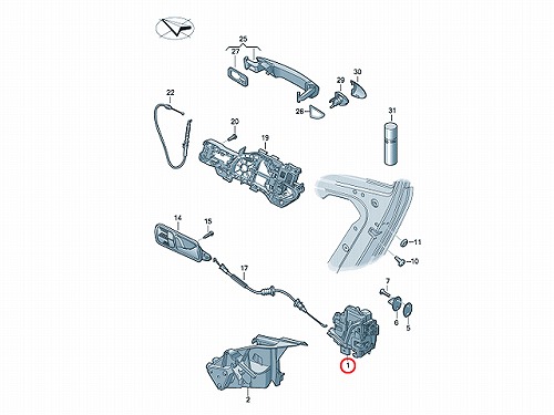 純正 ドアロック アクチュエーター リヤ 左側 AUDI(アウディ) [3C4839015A]