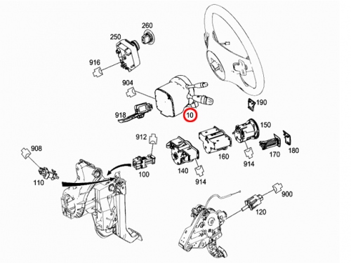 純正 ステアリングコラムモジュール ASSY メルセデスベンツ [20490003049051]