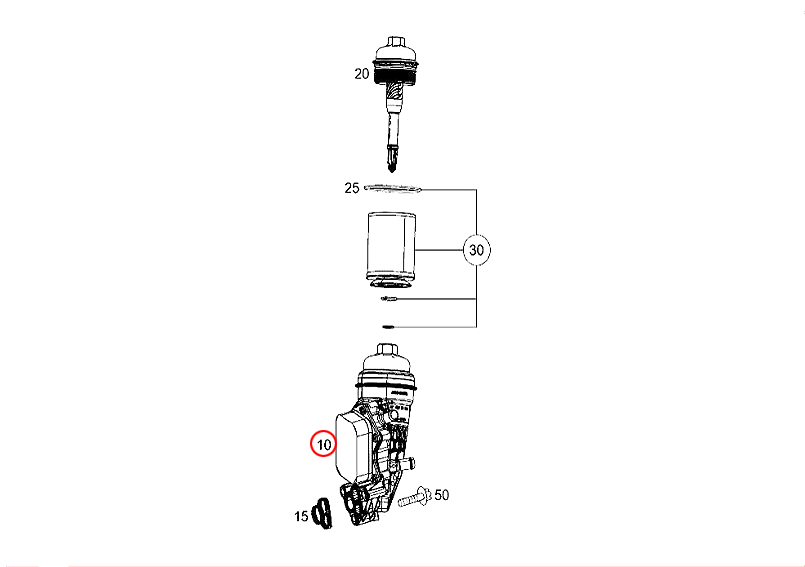 オイルフィルターケース(ブラケット) ASSY メルセデスベンツ  [2701800500]