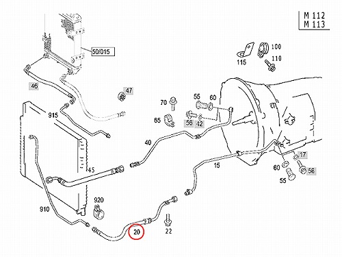 純正 ATオイルクーラーホース メルセデスベンツ [0229975582]