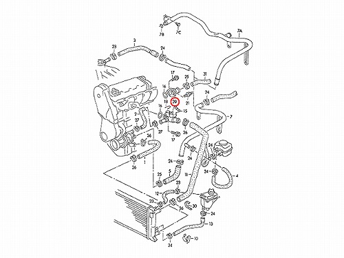 ウォーターフランジ(ウォーターハウジング) VW(フォルクスワーゲン) [026121144E]