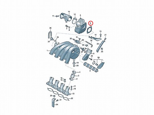 スロットルボディガスケット (スロットル バタフライ サポート ガスケット) VW(フォルクスワーゲン) [028129748]