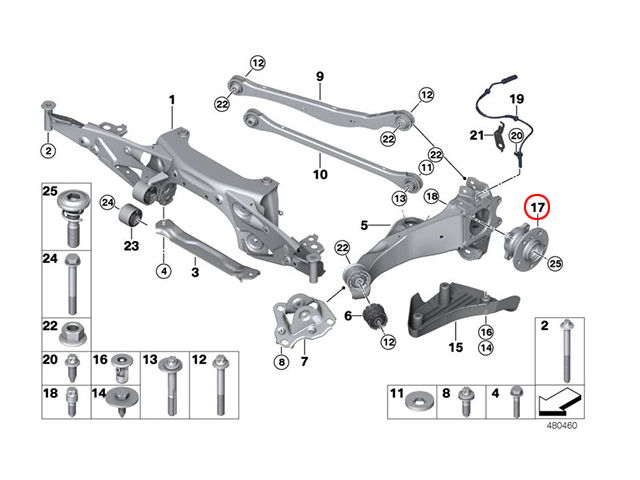 ホイール ハブベアリング リア 左右共通 BMW [33416851589]