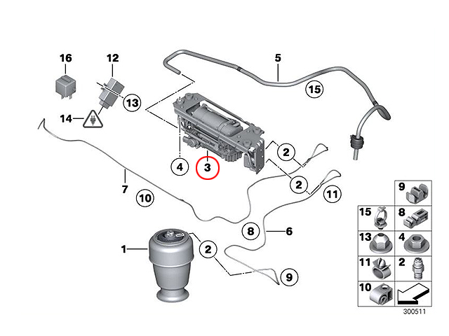 エアサスコンプレッサー(エアサスポンプ) BMW [37206875176]