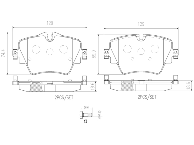 ブレーキパッド(ディスクパッド) フロント brembo製 BMW [P06093N]