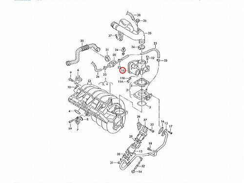 スロットルボディ(スロットル バタフライ サポート) VW(フォルクスワーゲン) [036133062L]