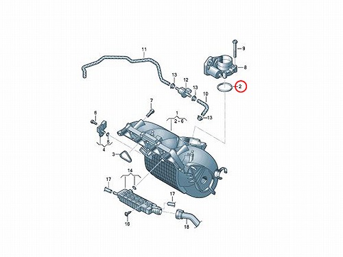 スロットルボディガスケット (スロットル バタフライ サポート ガスケット) AUDI(アウディ) [036133073]