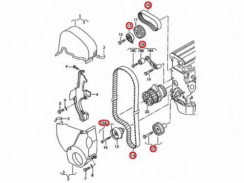 タイミングベルトテンショナーセット VW(フォルクスワーゲン) [036198119E]