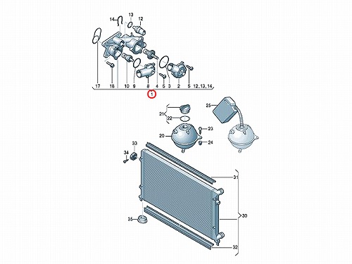 サーモスタット ASSY AUDI(アウディ) [03C121111P]