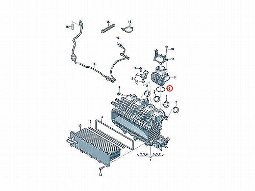 スロットルボディガスケット (スロットル バタフライ サポート ガスケット) VW(フォルクスワーゲン) [03C133073A]