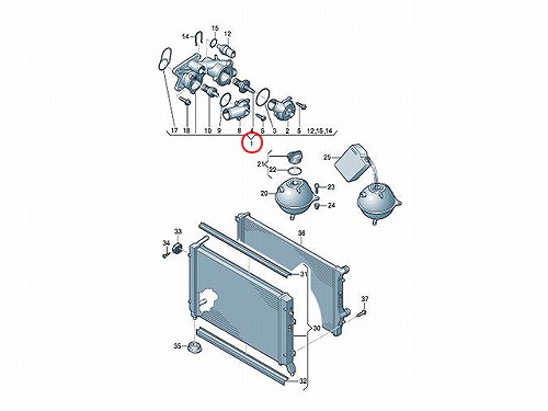 サーモスタット ASSY VW(フォルクスワーゲン) [03F121111A]