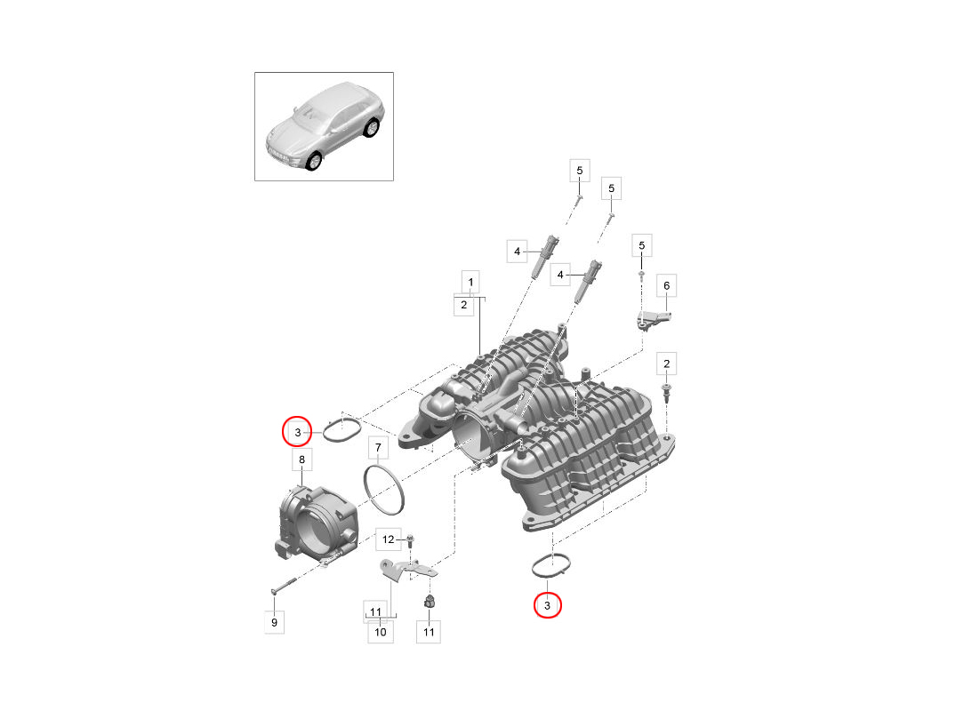インテークマニホールドガスケット(インマニガスケット) Porsche(ポルシェ) [94611014660]