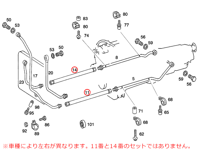 ATオイルクーラーホース メルセデスベンツ [0199978582]