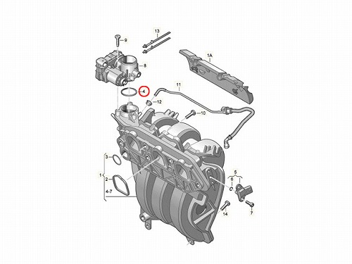 スロットルボディガスケット (スロットル バタフライ サポート ガスケット) VW(フォルクスワーゲン) [04C133073]