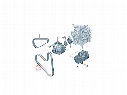ファンベルト(Vベルト) VW(フォルクスワーゲン) [04C260849E]