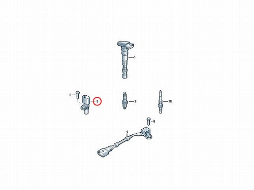カム角センサー(カムポジションセンサー) VW(フォルクスワーゲン) [04C907601]
