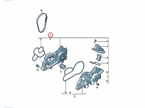 ウォーターポンプ AUDI(アウディ) [04E121600CB]