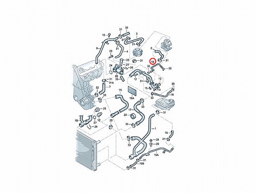 ウォーターホース(クーラントホース) VW(フォルクスワーゲン) [058121471B]