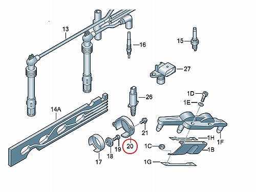 カム角センサー(カムポジションセンサー) VW(フォルクスワーゲン) [058905161B]