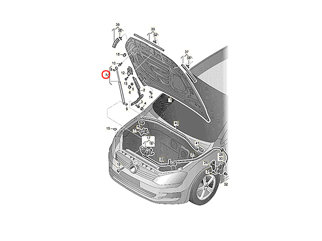 ボンネットダンパー(エンジンフードダンパー) VW(フォルクスワーゲン) [5G0823359]