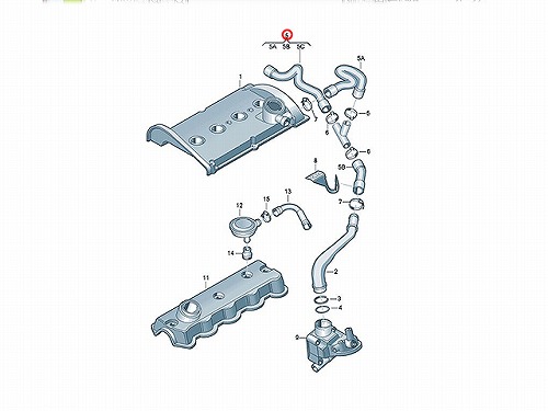 ブローバイホース(ブリーザーホース) AUDI(アウディ) [06A103474A]