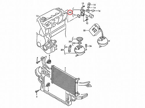 ウォーターフランジ(ウォーターハウジング) VW(フォルクスワーゲン) [06A121133AH]