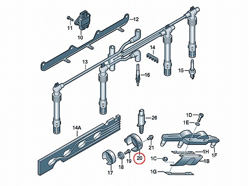 カム角センサー(カムポジションセンサー) VW(フォルクスワーゲン) [06A905161B]
