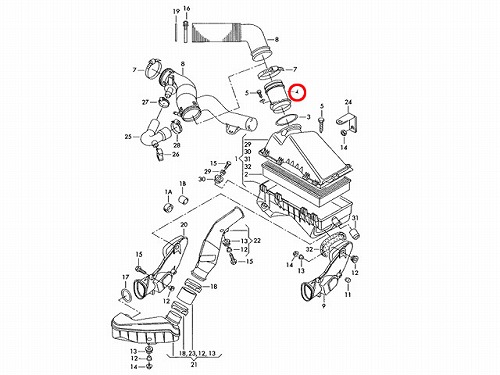 エアマスセンサー(エアフロセンサー) AUDI(アウディ) [06A906461A]