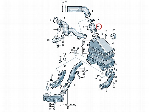 エアマスセンサー(エアフロセンサー) VW(フォルクスワーゲン) [06A906461G]