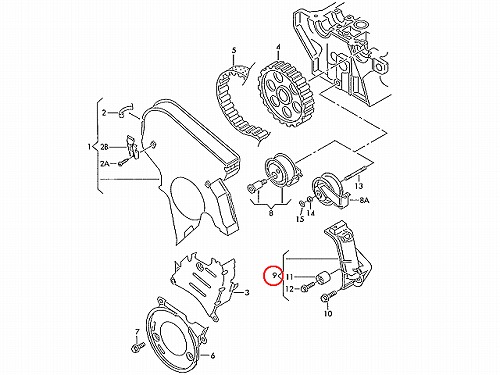 タイミングベルトテンショナーダンパー AUDI(アウディ) [06B109477]