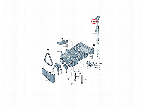 エンジンオイルレベルゲージ(ディップスティック) AUDI(アウディ) [06B115611P]
