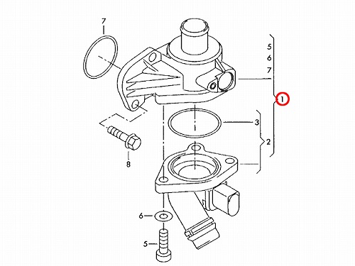 サーモスタット ASSY AUDI(アウディ) [06B121111K]