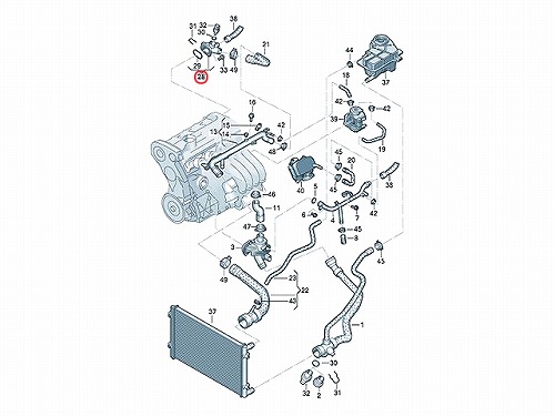 ウォーターフランジ(ウォーターハウジング) AUDI(アウディ) [06B121132D]