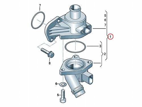 サーモスタット ASSY AUDI(アウディ) [06D121111G]