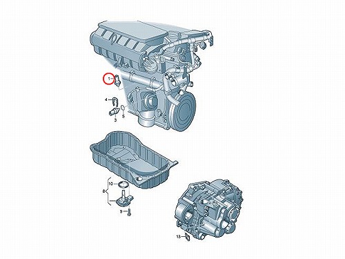 オイルプレッシャースイッチ(圧力センサー) VW(フォルクスワーゲン) [06D919081B]