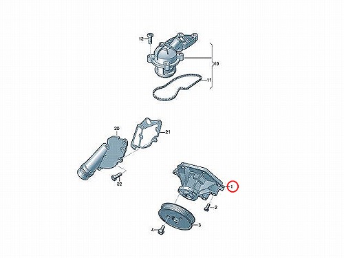 ウォーターポンプ AUDI(アウディ) [06E121018B]
