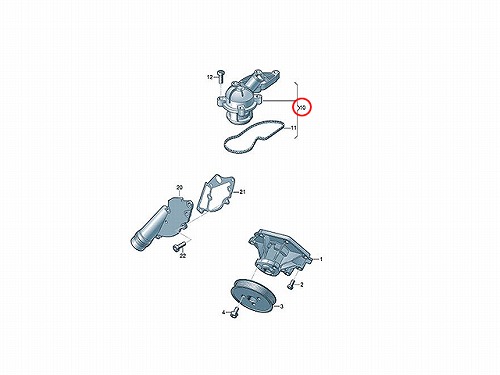 サーモスタット ASSY AUDI(アウディ) [06E121111M]